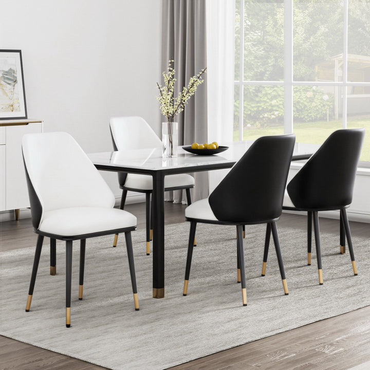 Artiss Leather Kitchen Dining Chairs (Set of 4) Cream & Black