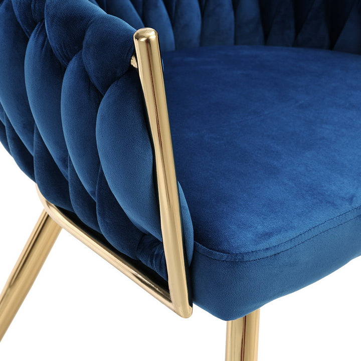 Artiss Velvet Fabric Kitchen Dining Chair Plush Blue