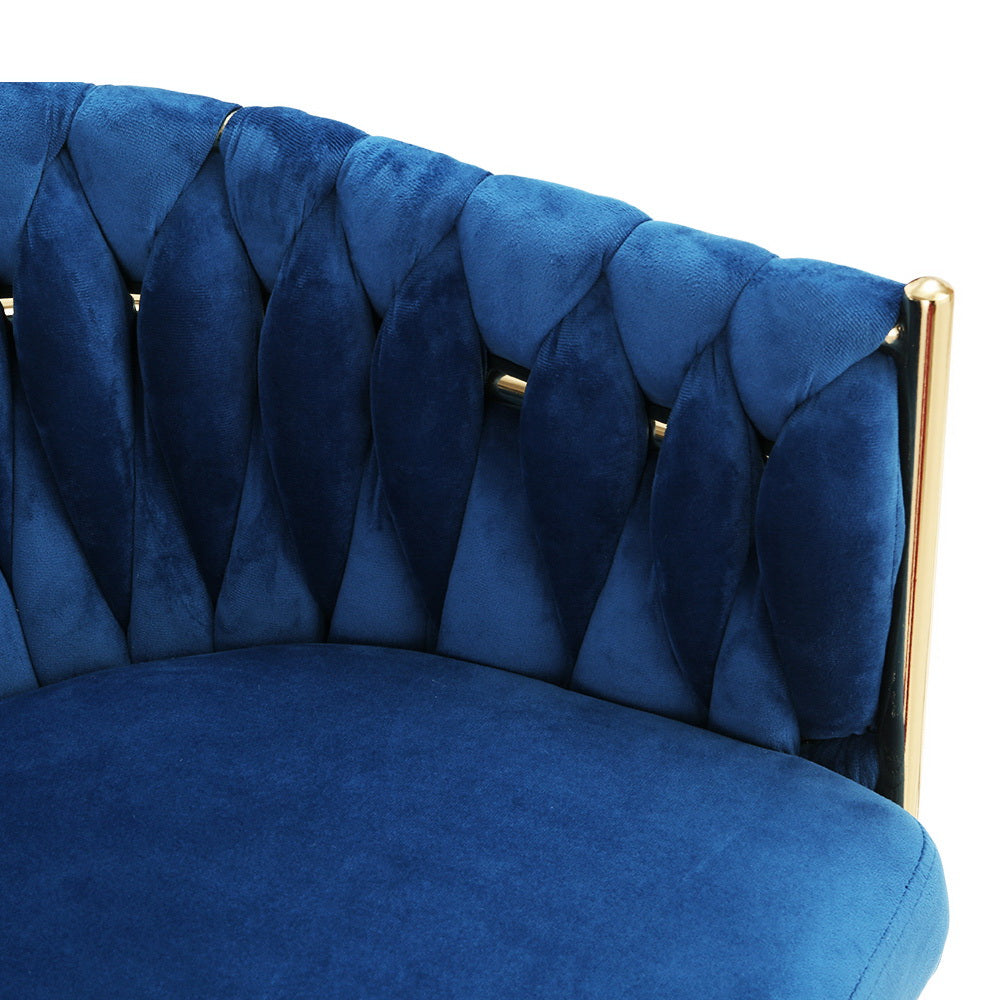 Artiss Velvet Fabric Kitchen Dining Chair Plush Blue