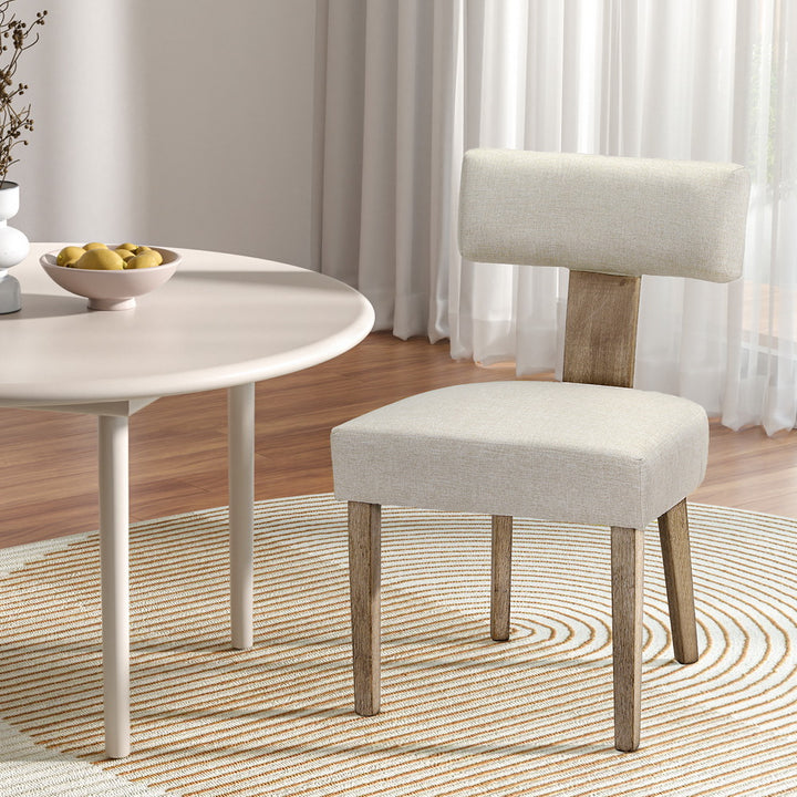 Artiss Fabric Kitchen Dining Chairs Designer (Set of 2) Cream