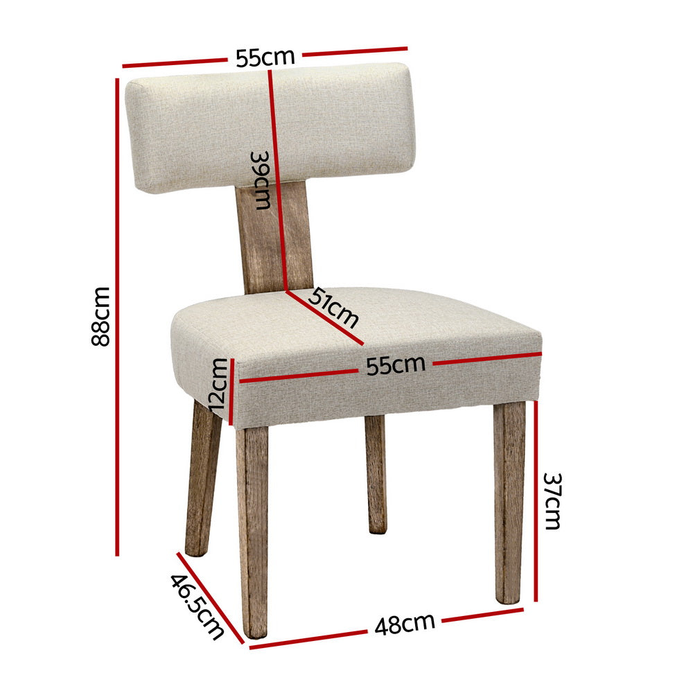 Artiss Fabric Kitchen Dining Chairs Designer (Set of 4) Beige