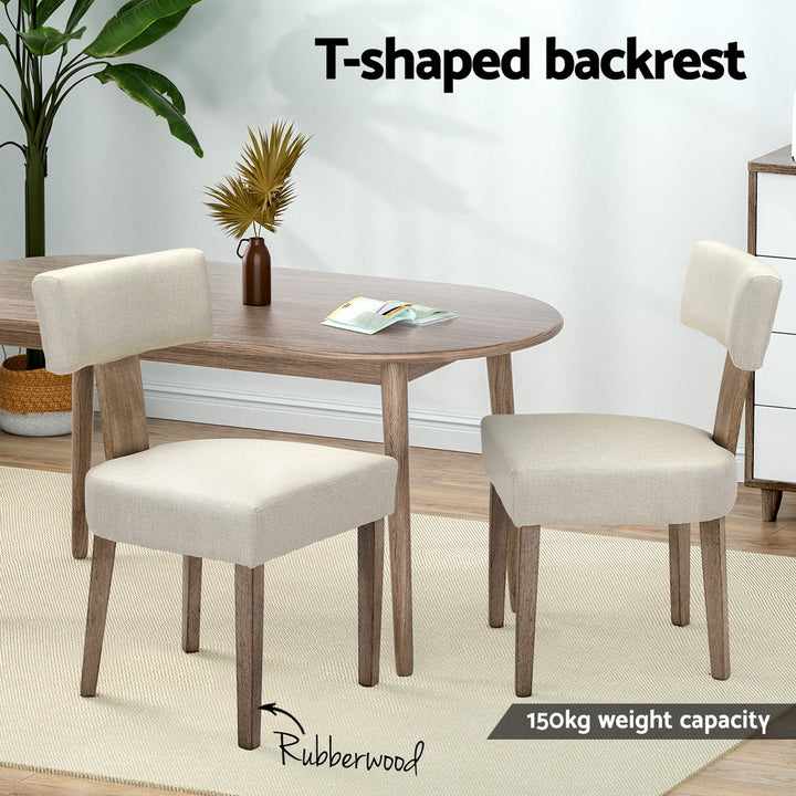 Artiss Fabric Kitchen Dining Chairs Designer (Set of 4) Beige