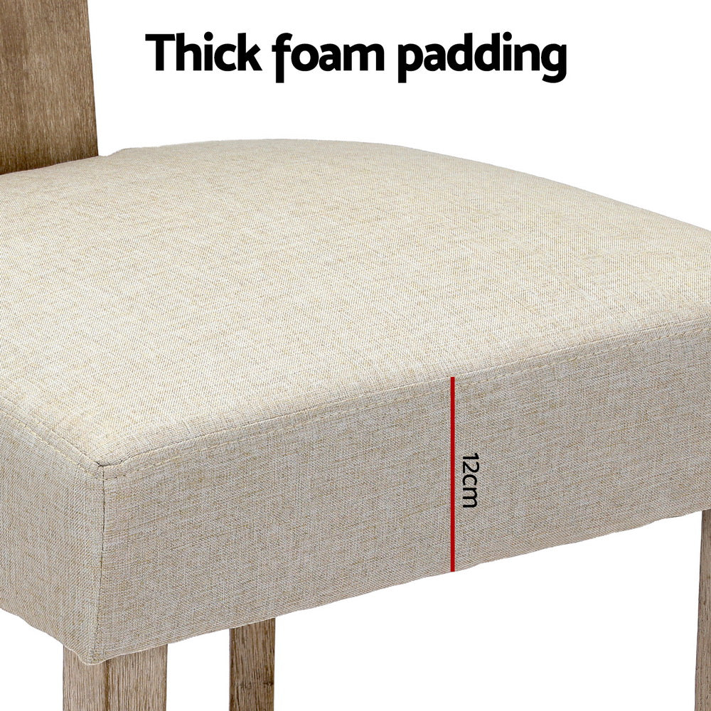 Artiss Fabric Kitchen Dining Chairs Designer (Set of 4) Beige