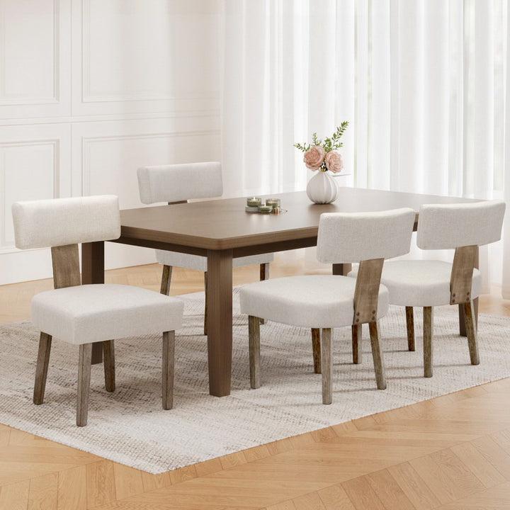 Artiss Fabric Kitchen Dining Chairs Designer (Set of 4) Beige