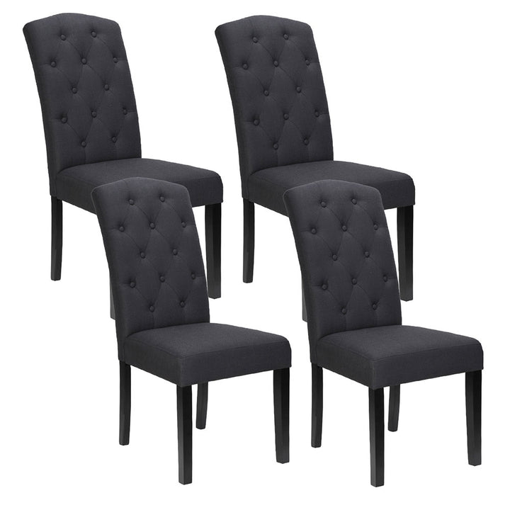 Artiss Fabric Kitchen Dining Chairs Tufted (Set of 4) Dark Grey