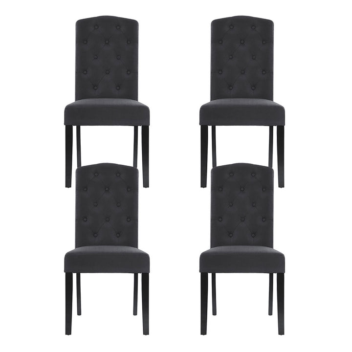 Artiss Fabric Kitchen Dining Chairs Tufted (Set of 4) Dark Grey