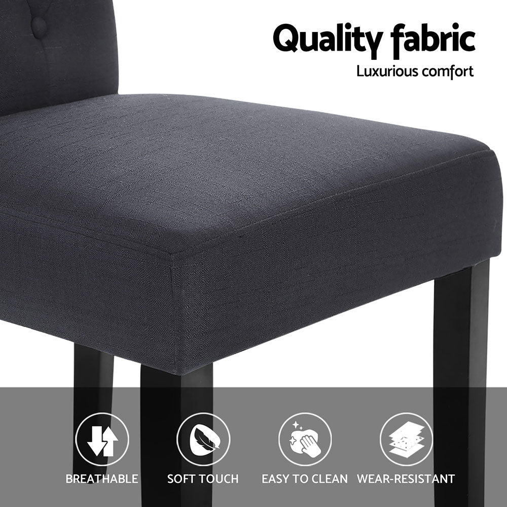 Artiss Fabric Kitchen Dining Chairs Tufted (Set of 4) Dark Grey