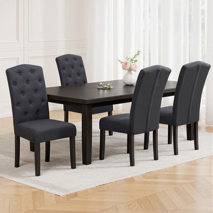 Artiss Fabric Kitchen Dining Chairs Tufted (Set of 4) Dark Grey