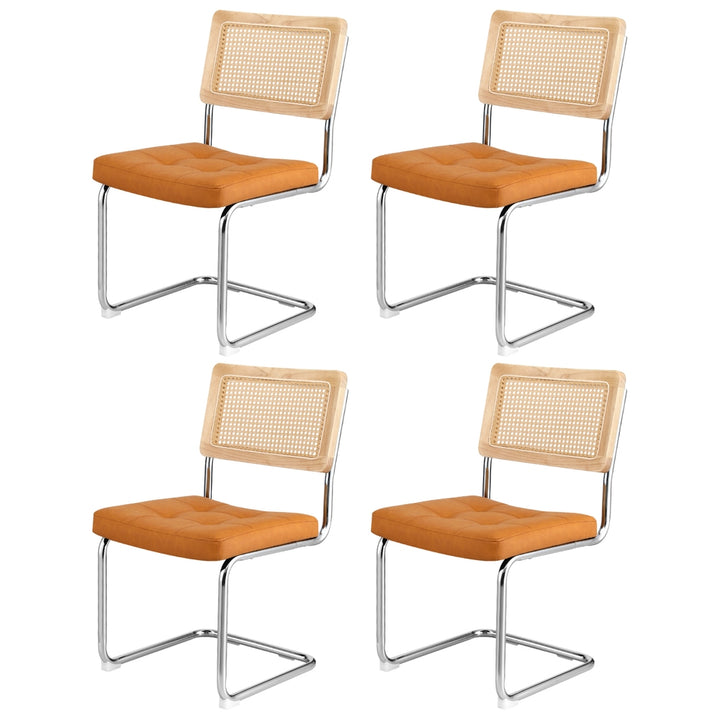 Artiss Rattan Kitchen Dining Chairs Cantilever (Set of 4) Brown