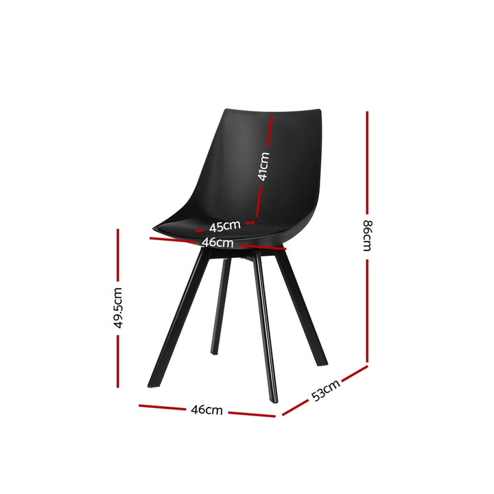 Artiss Kitchen Dining Chairs Padded (Set of 2) Black