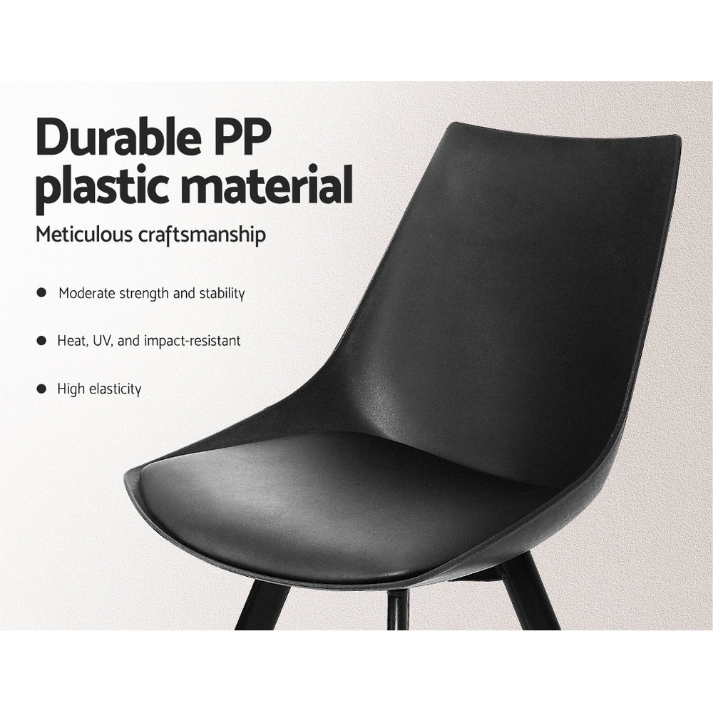 Artiss Kitchen Dining Chairs Padded (Set of 2) Black