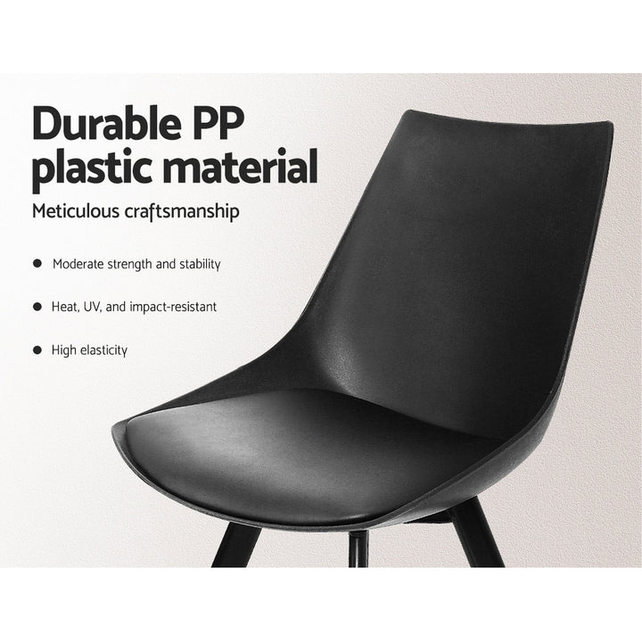 Artiss Kitchen Dining Chairs Padded (Set of 2) Black
