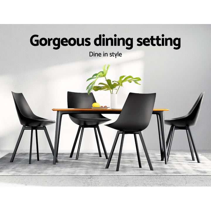 Artiss Kitchen Dining Chairs Padded (Set of 2) Black