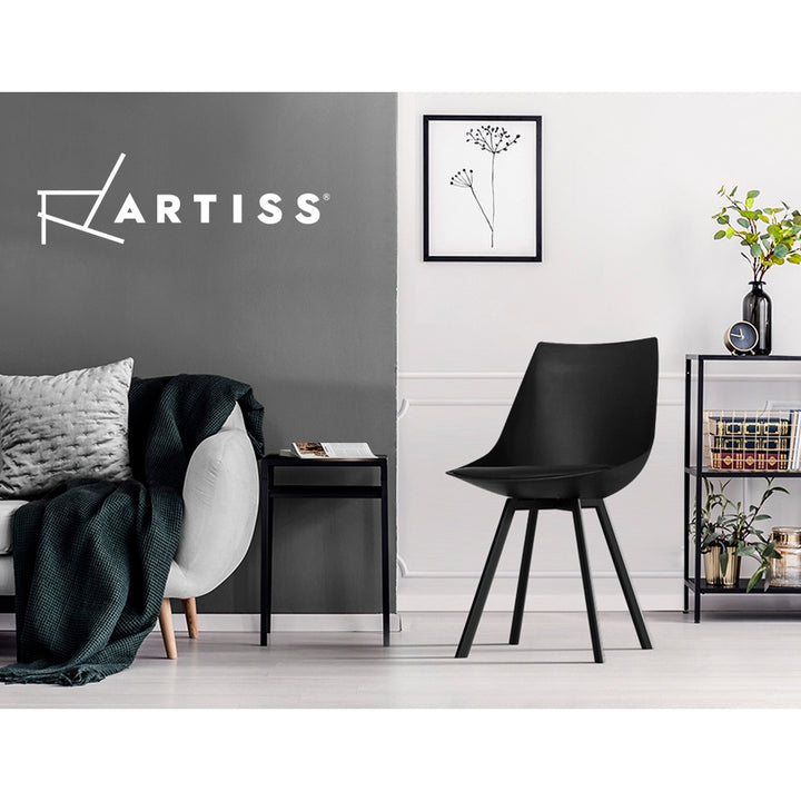 Artiss Kitchen Dining Chairs Padded (Set of 2) Black