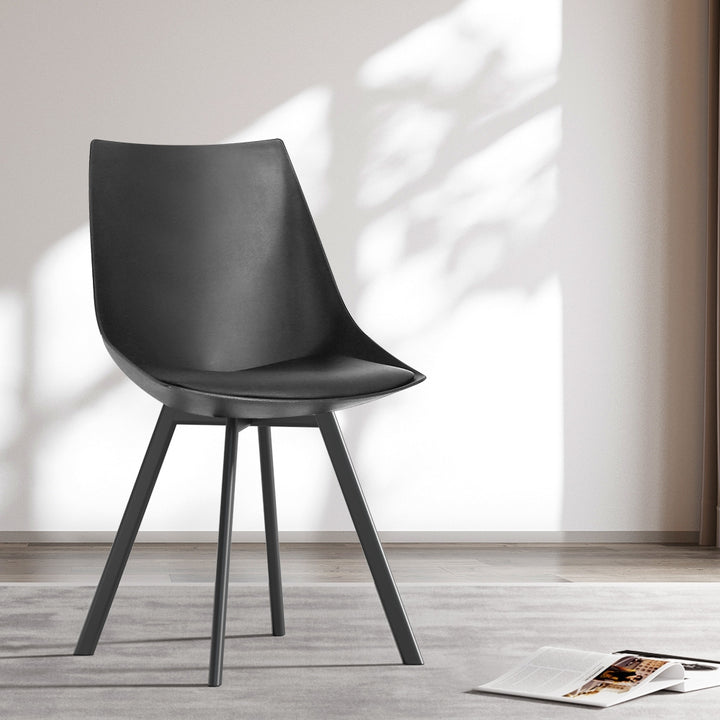 Artiss Kitchen Dining Chairs Padded (Set of 2) Black
