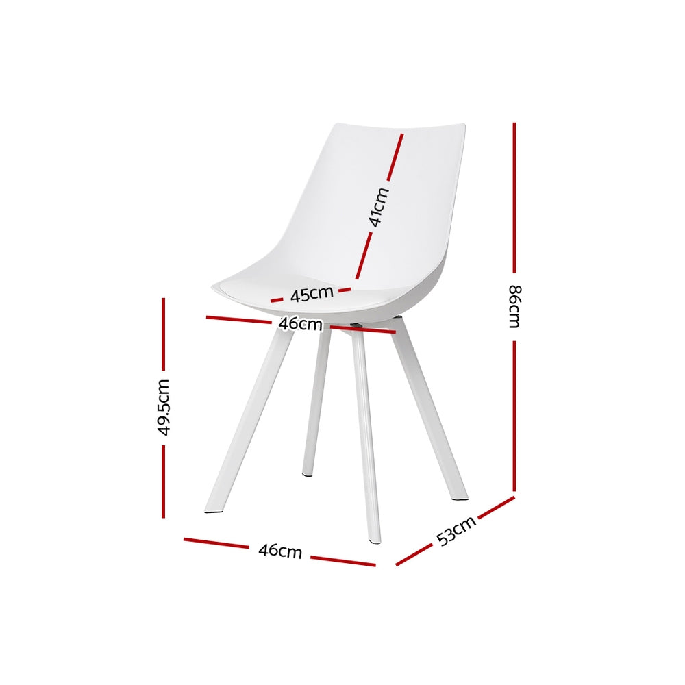 Artiss Kitchen Dining Chairs Padded (Set of 2) White