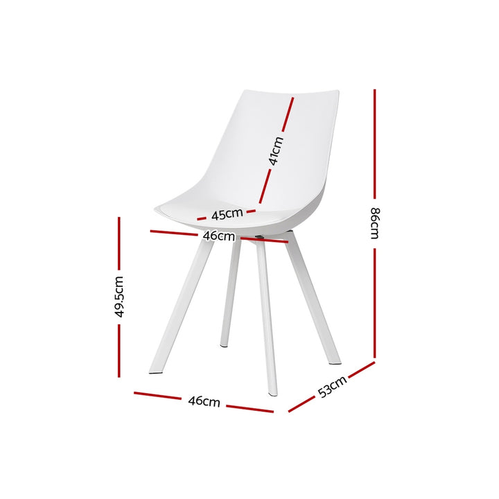 Artiss Kitchen Dining Chairs Padded (Set of 2) White