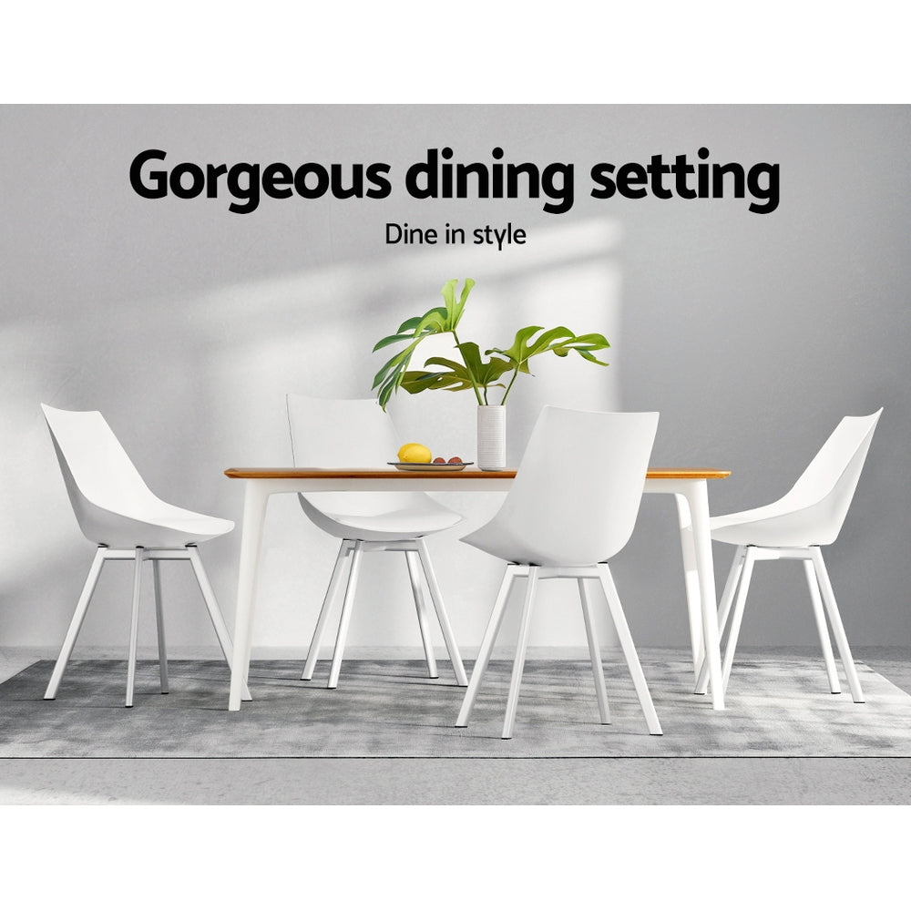Artiss Kitchen Dining Chairs Padded (Set of 2) White