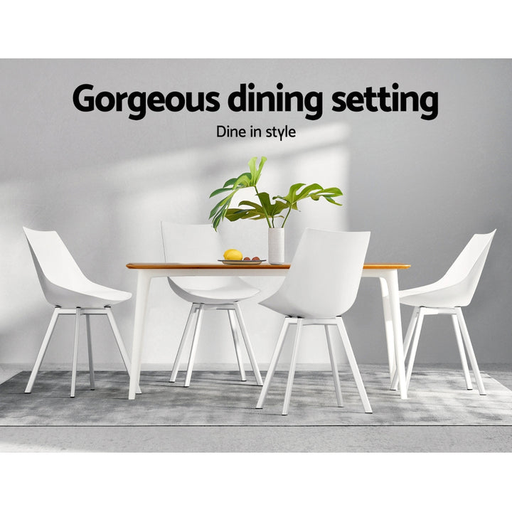 Artiss Kitchen Dining Chairs Padded (Set of 2) White