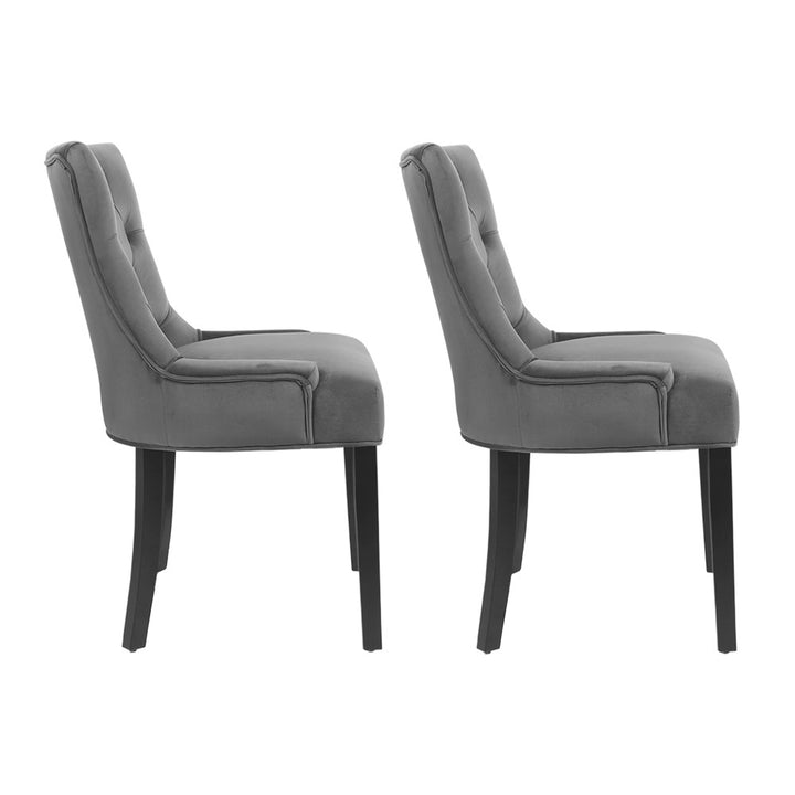 Artiss French Provincial Dining Chairs Velvet (Set of 2) Grey