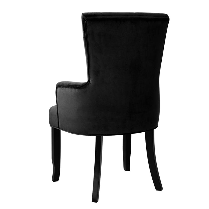Artiss French Provincial Dining Chair Velvet Black