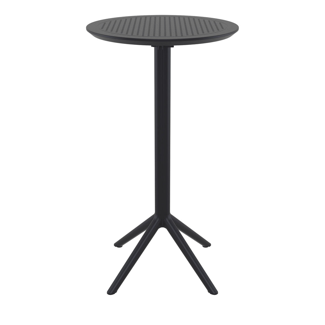 Outdoor Bar Tables - Mika Outdoor Bar Table (Round Top) Black
