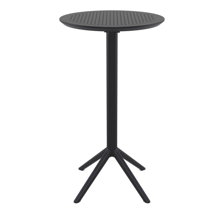 Outdoor Bar Tables - Mika Outdoor Bar Table (Round Top) Black