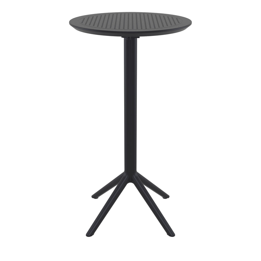 Outdoor Bar Tables - Mika Outdoor Bar Table (Round Top) Black
