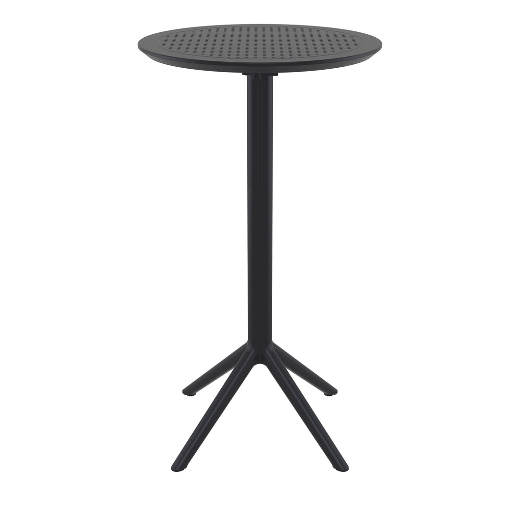 Outdoor Bar Tables - Mika Outdoor Bar Table (Round Top) Black
