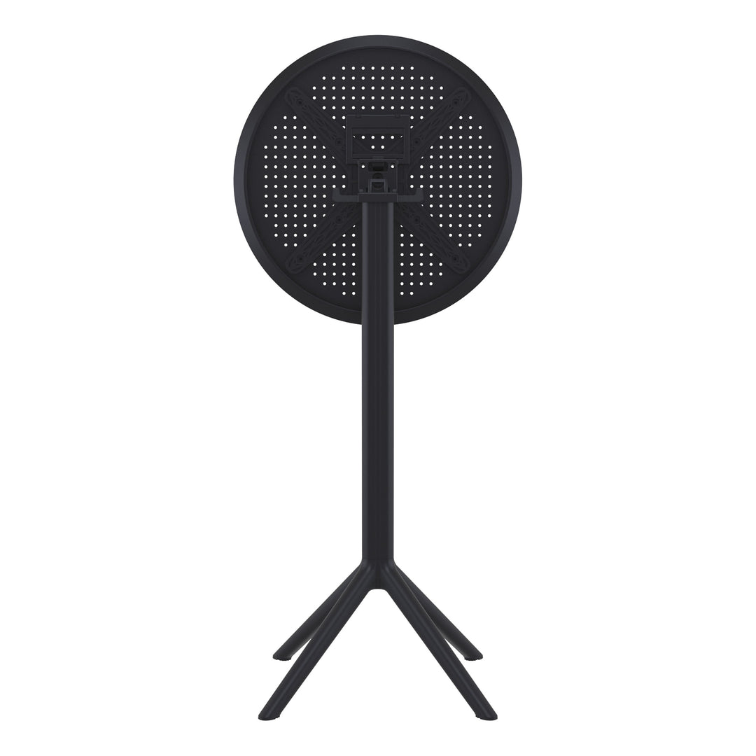 Outdoor Bar Tables - Mika Outdoor Bar Table (Round Top) Black