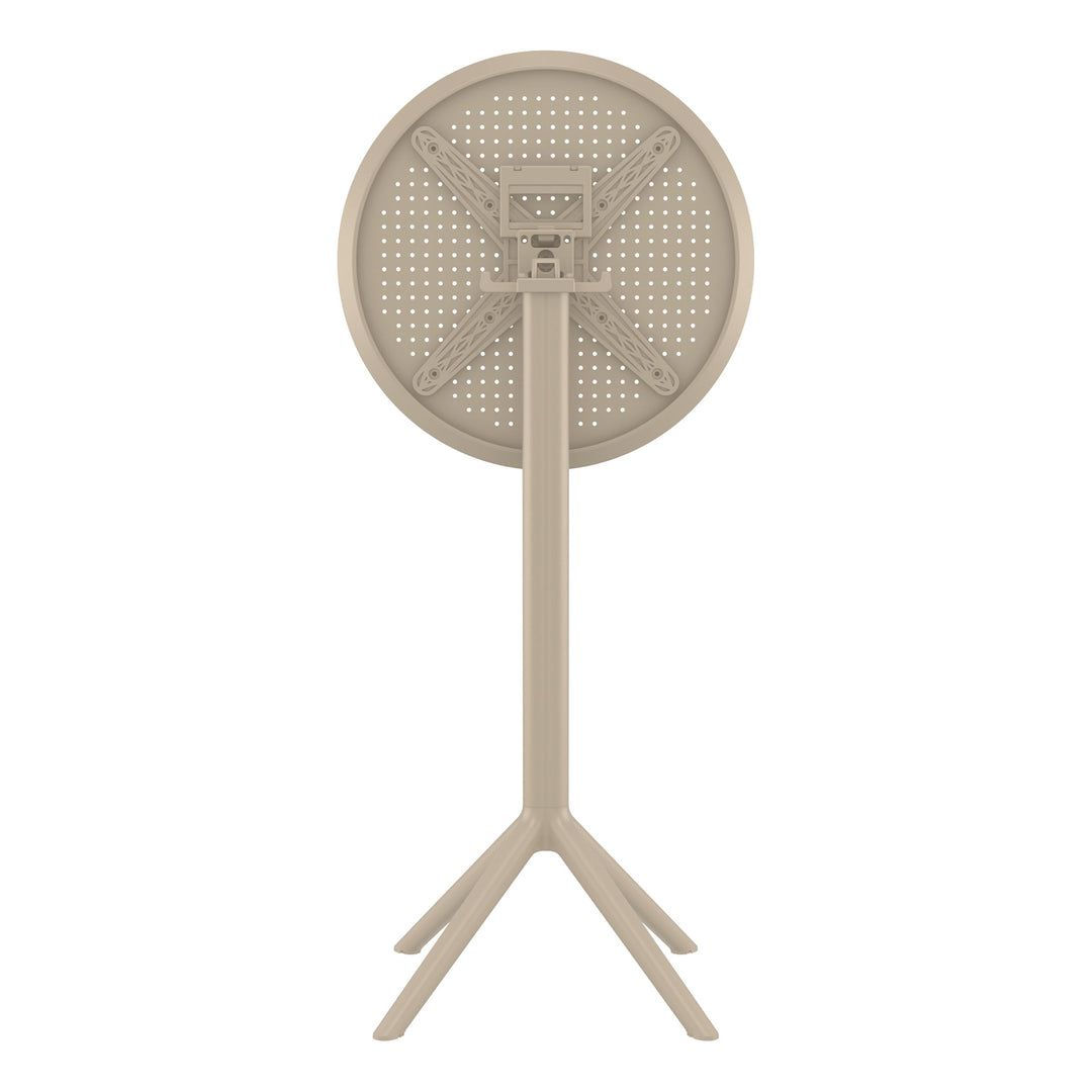 Outdoor Bar Tables - Mika Outdoor Bar Table (Round Top) Taupe