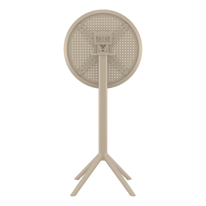 Outdoor Bar Tables - Mika Outdoor Bar Table (Round Top) Taupe