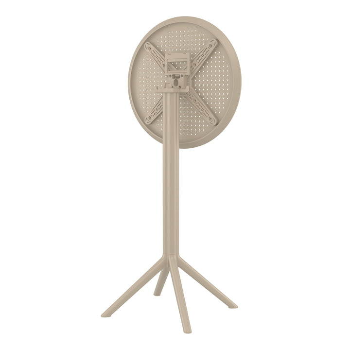 Outdoor Bar Tables - Mika Outdoor Bar Table (Round Top) Taupe