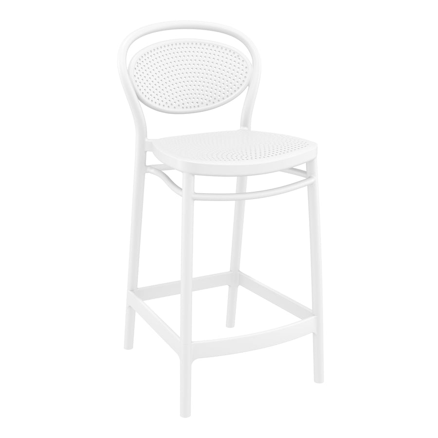Outdoor Bar Stools - Nova Outdoor Counter Stool White 65cm