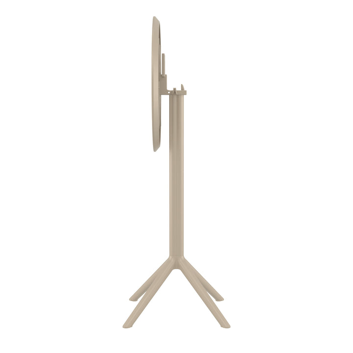 Outdoor Bar Tables - Mika Outdoor Bar Table (Round Top) Taupe