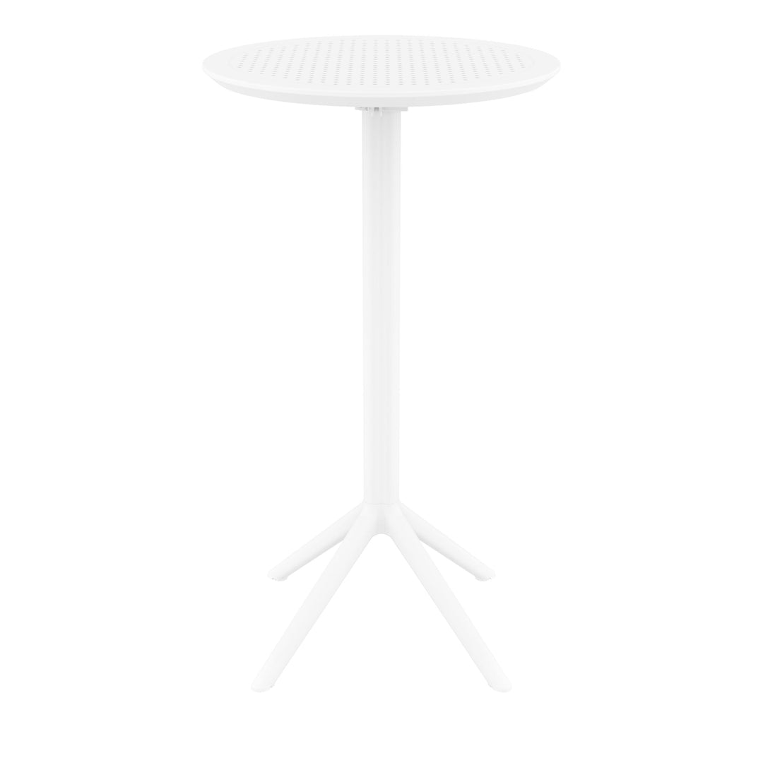 Outdoor Bar Tables - Mika Outdoor Bar Table (Round Top) White