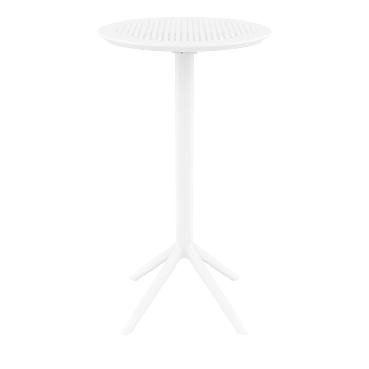 Outdoor Bar Tables - Mika Outdoor Bar Table (Round Top) White