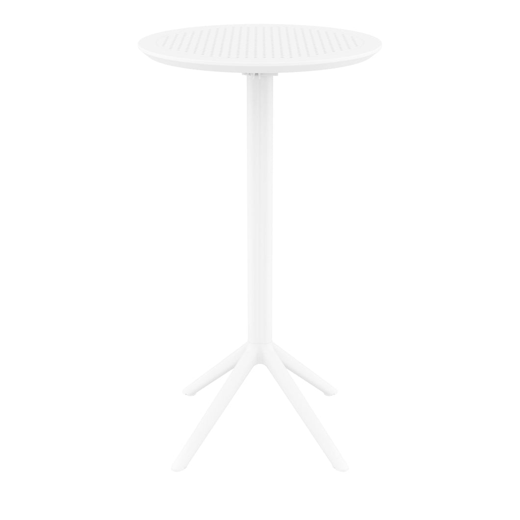 Outdoor Bar Tables - Mika Outdoor Bar Table (Round Top) White