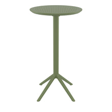 Load image into Gallery viewer, Outdoor Bar Tables - Mika Outdoor Bar Table (Round Top) Olive Green