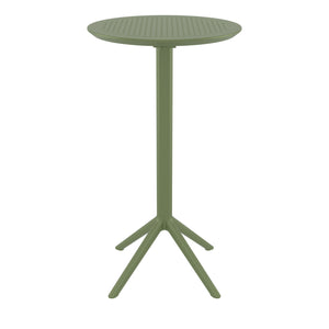 Outdoor Bar Tables - Mika Outdoor Bar Table (Round Top) Olive Green