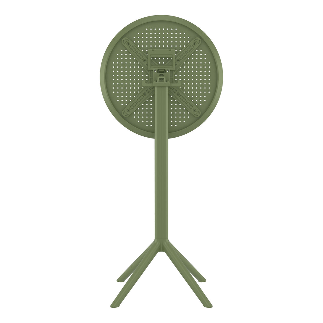 Outdoor Bar Tables - Mika Outdoor Bar Table (Round Top) Olive Green