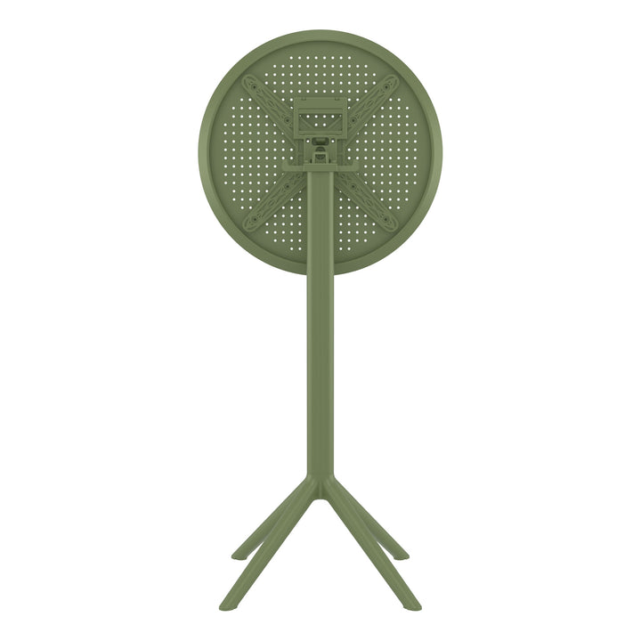 Outdoor Bar Tables - Mika Outdoor Bar Table (Round Top) Olive Green