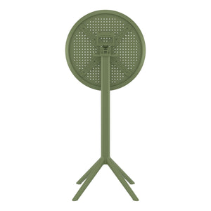 Outdoor Bar Tables - Mika Outdoor Bar Table (Round Top) Olive Green