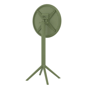 Outdoor Bar Tables - Mika Outdoor Bar Table (Round Top) Olive Green