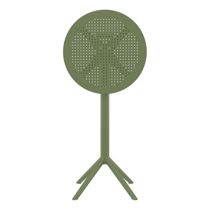 Outdoor Bar Tables - Mika Outdoor Bar Table (Round Top) Olive Green