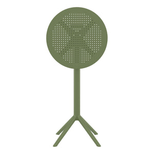 Outdoor Bar Tables - Mika Outdoor Bar Table (Round Top) Olive Green