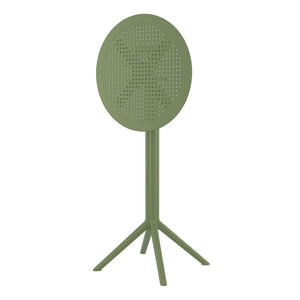 Outdoor Bar Tables - Mika Outdoor Bar Table (Round Top) Olive Green
