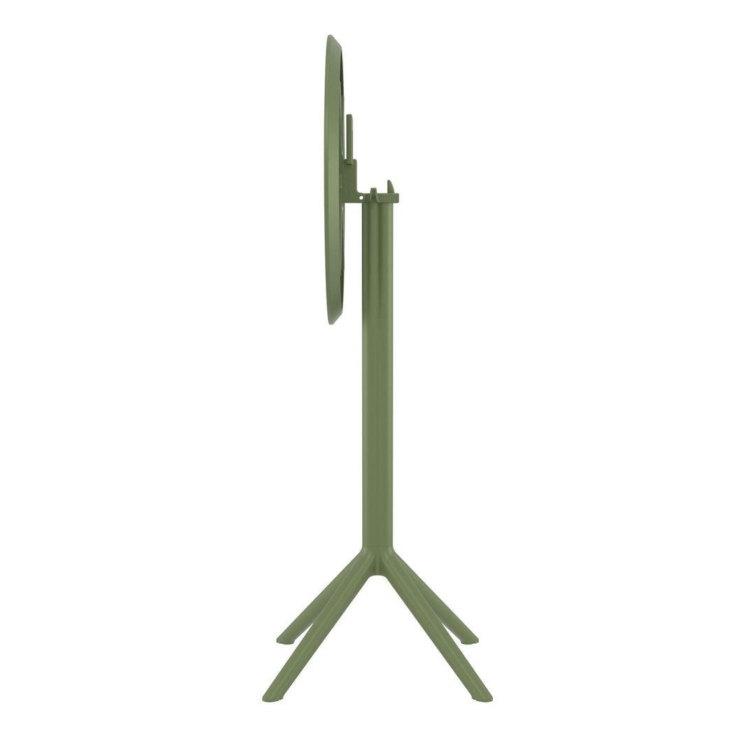 Outdoor Bar Tables - Mika Outdoor Bar Table (Round Top) Olive Green