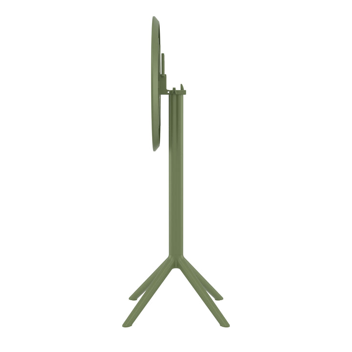 Outdoor Bar Tables - Mika Outdoor Bar Table (Round Top) Olive Green