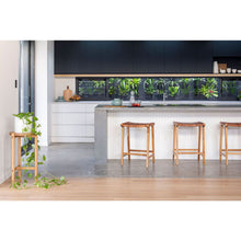 Load image into Gallery viewer, Bar Stools - Karina Leather Counter Stool Backless (Woven) Tan 65cm